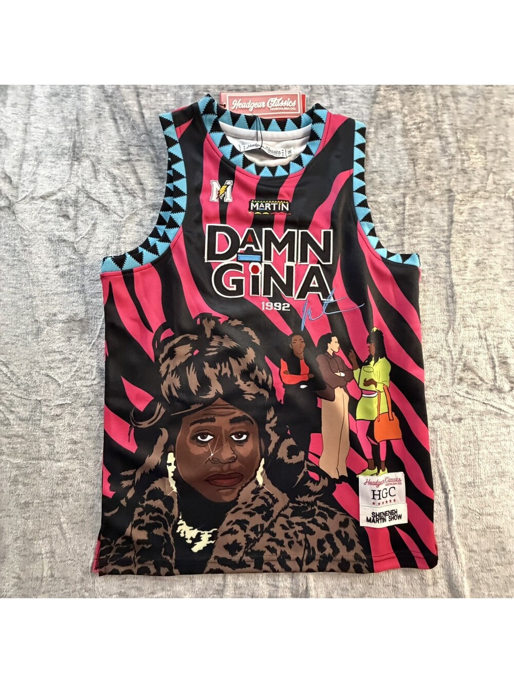 Headgear Classics Martin Show Damn Gina Sheneneh Youth Basketball Jersey Pink M